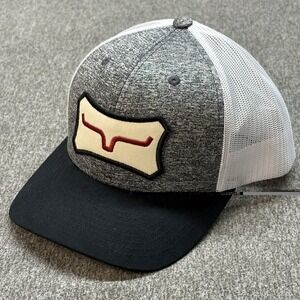 Kimes Ranch Hat Trucker Cap Banner Patch OSFM Snapback Faded‎ Blue Distressed